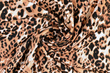 Viskose Webware Leo, Animal print, schwarz, braun, 0,5 m